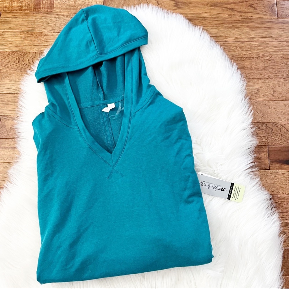 Ideology Teal Short Sleeve Hooded Top 2X